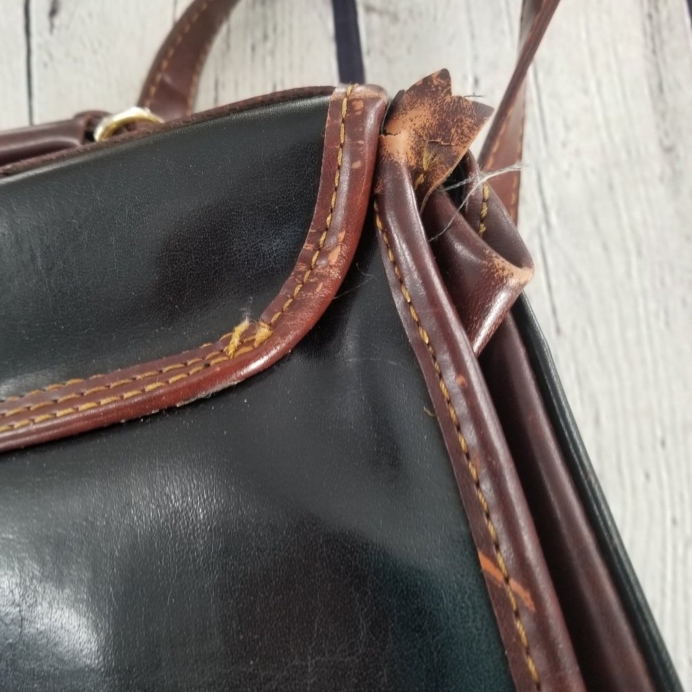 VTG Polo Ralph Lauren brown & Black Leather Bag - Picture 5 of 8